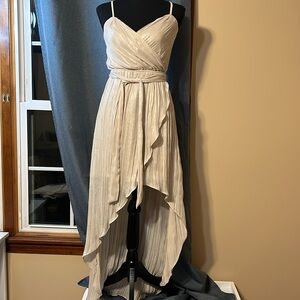 Express High Low Dress Size XS 100% Polyester Beige